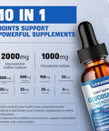 Lickshine 2 Pack Glucosamine Chondroitin Msm Liquid Drops - Extra Strength Joint Support Supplement For Adults With Quercetin Boswelia Bromelain Hyaluronic Acid Antioxidant Immune Support (4 Fl Oz)