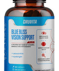 Druvita Blue Bliss Vision Support - Eye Vitamins With Lutein, Bilberry And Zeaxanthin - Vitamin Supplement For Macular Degeneration Support, Vision Health And Preservation For Adults Seniors 60 Capsules