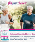 Just Thrive Vitamin K2-7 Plus D3 - Immune Heart And Bone Health Supplement 60 Vegetable Capsules