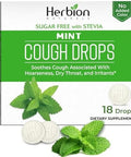Herbion Naturals Cough Drops With Mint Flavor Sugar With Stevia Soothes Cough For Adults And Children 6 Years+ 18 Drops6 Packs(108 Lozenges)