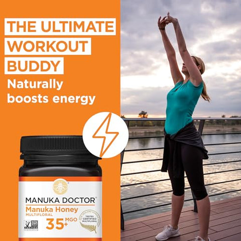 Manuka Doctor - MGO 35+ Manuka Honey Multifloral, 100% Pure New Zealand Honey. Certified. Guaranteed. Raw. Non-GMO (8.75oz)