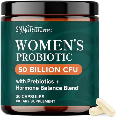 Smnutrition Vaginal Probiotics 50 Billion Cfu For Vaginal Health & Ph Balance For Women Healthy Odor & Yeast Balance Womens Probiotics And Prebiotics With Cranberry Extract Shelf Stable Vegan 30 Ct