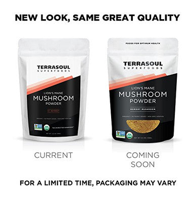 Terrasoul Superfoods Organic Lions Mane Mushroom Powder 41 Extract 5.5 Ounces