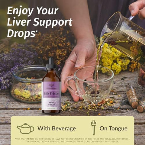 Herbamama Goat'S Rue And Milk Thistle Kit - Bundle Of 1200 Mg Goat'S Rue Capsules & Milk Thistle Liver Detox Drops 4 Fl Oz - Vegan Non-Gmo Sugar & Alcohol- - 2 Pack