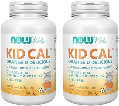 Now Foods Supplements Kid Cal With Calcium Citrate Magnesium And Vitamin D Tart Orange 100 Chewables Packaging May Vary