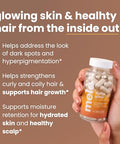 Mela Daily Glow For Healthy Melanin-Rich Skin & Textured Hair With Silica Millet Pumpkin Seed Probiotics Hyaluronic Acid & Vitamin D3 Vegan Biotin-Free Gluten & Soy-Free 60 Count