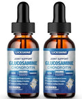 Lickshine 2 Pack Glucosamine Chondroitin Msm Liquid Drops - Extra Strength Joint Support Supplement For Adults With Quercetin Boswelia Bromelain Hyaluronic Acid Antioxidant Immune Support (4 Fl Oz)