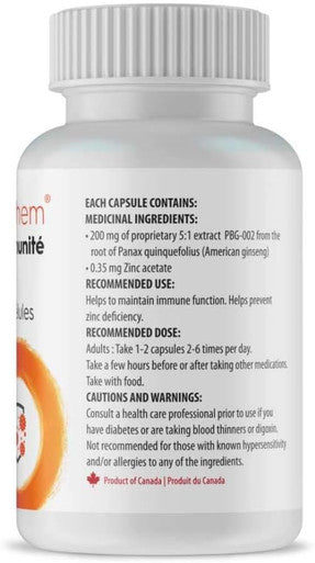 GenBioChem Immunity |200mg of priority 60 Capsules | American Ginseng Extract & Zinc for Boost Immune System Function, Immunity Support for Adults, Immunity Booster & Prevent Zinc Deficiency