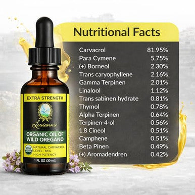 Louianna Organic Wild Oregano Oil Pure Oil Of Oregano Drops With 30 Ml
