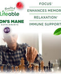 Lifeable Lions Mane Gummies For Adults Great Tasting Lions Mane Mushroom Extract Vegan Kosher Nongmo Mushroom Gummies Brain Support Supplement 60 Count