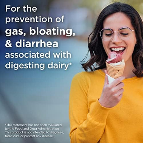 Lactaid Original Strength Lactose Intolerance Pills 9000 Fcc Natural Lactase Enzyme Dairy Relief Caplets Helps Prevent Gas Bloating & Diarrhea Due To Lactose Sensitivity In Adults & Kids 120 Count