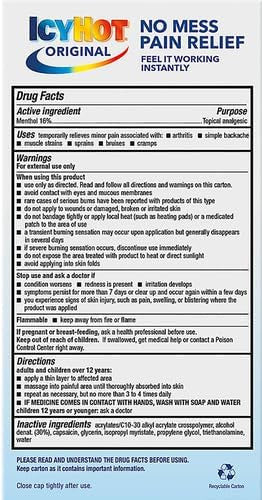 Icy Hot Original Medicated Pain Relief Liquid with No Mess Applicator 2.5 Fluid Ounce