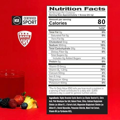 Bare Performance Nutrition Bpn G.1.M Sport " Fruit Punch 25 Servings + Recover Postworkout Muscle Recovery Drink Mix " Fruit Punch 25 Servings Endurance Fuel + Recovery Bundle