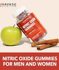 Havasu Nutrition Nitric Oxide Gummies For Men And Women With L-Arginine And Beet Root - No Gummies For Endurance And Recovery - 90 Count - Green Apple And Cinnamon Flavor - Vegan Non-Gmo 1 Month Supply