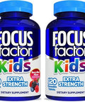 Focus Factor Kids Extra Strength Daily Chewable for Brain Health Support 120 Count Vitamins Quality Formula Gluten and Dairy Free Supplements for Children No Artificial Sweetener