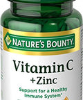 Nature'S Bounty Vitamin C Zinc Vitamin Supplement Supports Immune Health 60 Mg 60 Tablets
