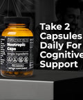 Santa Cruz Paleo Nootropic Capsules Lions Mane Alpha Gpc Panax Ginseng & Ginkgo Biloba For Focus Memory Mental Clarity & Energy Keto Paleo Gluten Free Brain Supplement 60 Caps