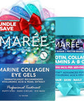 Maree Beauty Bundle Under Eye Gels & Biotin Gummies Marine Collagen & Hyaluronic Acid A B C E Vitamins Complex With Keratin & Pantothenic Acid Depuff Eyes & Dark Circles Skin Nails & Hair