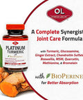 Olympian Labs Platinum Turmeric Formulated With Glucosamine Chrondroitin Msm & Bioperine For Maximum Joint Health 60 Capsules