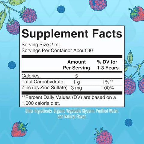 Maryruth'S Maryruth Organics Usda Toddler Liquid Drops Zinc Sulfate Immune Support Supplement Skin Health Vegan Formulated For Ages 1-3 Delicious Berry Flavor 1 Month Supply 2 Fl Oz