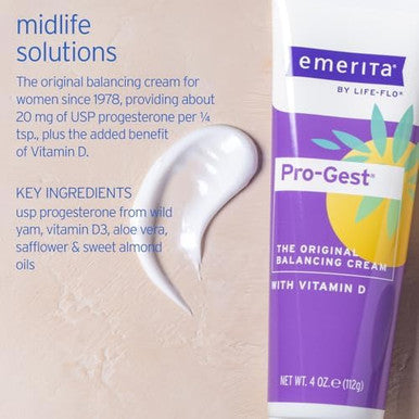 Emerita By Lifeflo Progest Balancing Cream With Vitamin D Progesterone Cream For Women The Original Balancing Cream With Usp Progesterone From Wild Yam 60Day Fragrance 4Oz