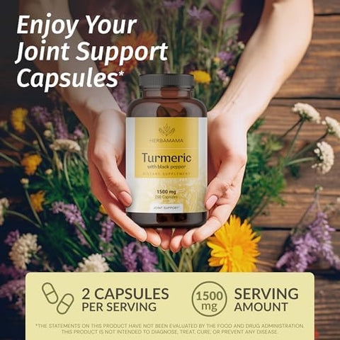Herbamama Sage And Turmeric Kit - Bundle Of 1000 Mg Sage Leaf & Turmeric Curcumin Capsules - Vegan Non-Gmo Gelatin- - 2 Pack