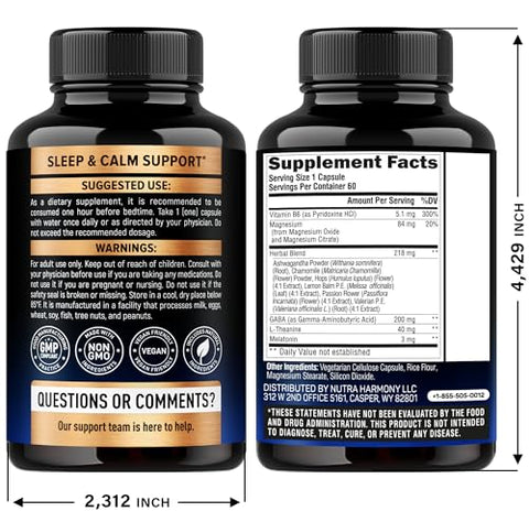 Nutraharmony Sleeping Pills For Adults 550Mg - Melatonin 3Mg Valerian Root For Sleep L-Theanine Magnesium - Natural Sleep Aid Supplement - Non-Habit Forming Rest Support - Made In Usa - 1/Day 2 Month Supply