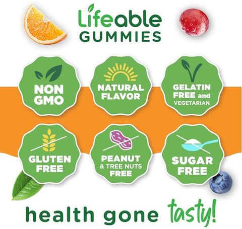 Lifeable Sugar Free Biotin Gummies 5000mcg Vitamin B7 Great Tasting Biotin Supplement for Hair Growth Skin and Nail Health Hair Supplement for Women Men Adults 90 Gummies