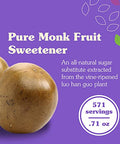 NuNaturals All-Natural Pure Monk Fruit Powder Plant-Based Sweetener, Zero-Calorie, Low Glycemic, .71 oz