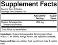 Brieofood Organic Ashwagandha 1500Mg, 45 Servings, Vegetarian, Gluten , 90 Vegetarian Tablets
