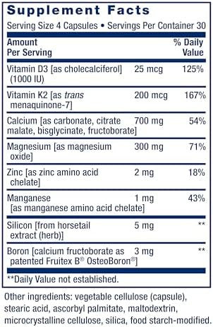 Life Extension Bone Restore + Vitamin K2 Vitamins & Minerals Maintain Bone Health & Strength - Fortifying Nutrients Calcium, D3 & Important Bone Building Minerals - Non-Gmo, Gluten--120 Capsules