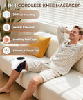Msfoot 4 Kneading Cushions Knee Massager +1-Second Heat + Red Light Therapy | 3 Intensity Levels Adjustable Straps Up To 18.9In | Cordless Joint Pain Relief For Arthritis Athletes & Seniors