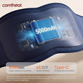 Comfheat Cordless Back Massager With Heat For Pain Relief Deep Tissue Portable Heating Pad For Lower Back & Sciatica Pain 4 Motors Wearable Heat Wrap Belt Battery Powered Extra Large Up To 61"