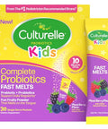 Culturelle Kids Complete Probiotics Fast Melts Mixed Berry Flavor 30 Count Sugar Free Prebiotic Probiotic Powder For Digestive And Immune Health Supports Daily Regularity
