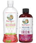 Maryruth'S Liquid Morning Multivitamin (Strawberry) & Iron Liquid (Berry) Clean Label Project Verified Vitamins For Energy Immunity & Overall Health Vegan Non-Gmo Gluten Free