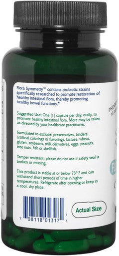Vitanica Flora Symmetry Shelf Stable Probiotic Supplement Dr Formulated Probiotics for Women Probiotics for Men and Adults Acidophilus Probiotic Non-GMO Vegan 60 Capsules