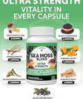 Lunakai Usa Made Irish Sea Moss Capsules With Black Seed Oil Ashwagandha Burdock Root & Bladderwrack 60Ct