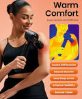 Napre Massage Gun With Heat And ColdMassage Gun Deep Tissue With Extension Handle & 3 Adjustable AnglesHandheld Percussion Back Massager For Muscle/Neck/Body Pain Relief6 HeadsWith Case