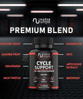 Cycle Support Supplement For Men, 3-In-1 On Cycle Support, Made In Usa, Liver Support With Milk Thistle, Zinc, Dandelion, Beet Root, Artichoke Extract, Berberine - 60 Capsules