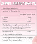 OMOGS Collagen Peptides Capsule Naturally Sourced Hydrolyzed Collagen with prebiotic and Cranberry Extract Hair Skin Nail Joint Digestive Health and Immune Support Non GMO 100 Capsule