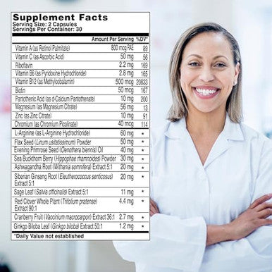 Health & Her Menopause Supplements For Women Multinutrient Support Menopause Vitamins For Energy Bones Muscles Skin & Hair Vegan Gluten Non Gmo (60Ct 1 Month)