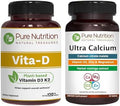 Pure Nutrition Vitamin D3 K2 + CalD PlantBased Calcium Vegan D3 From Lichen Bundle Pack