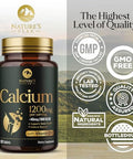 Calcium 1200 Mg With Vitamin D3, Calcium Supplement Vitamins, Bone, Teeth & Immune Health Support, Calcium Supplements With D For Women & Men, Nature'S Absorbable Calcium Carbonate - 240 Tablets