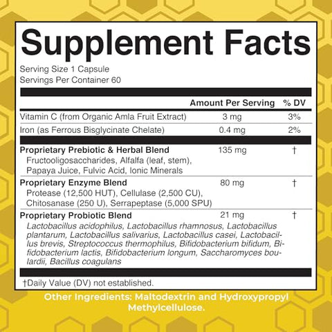 Maryruth'S Maryruth Organics Gut Flora Health Enzymes Up To 2 Month Supply Prebiotic Probiotic Digestive Enzymes Blend For Healthy Gut Biome & Digestive Support Gastrointestinal Health 60 Capsules