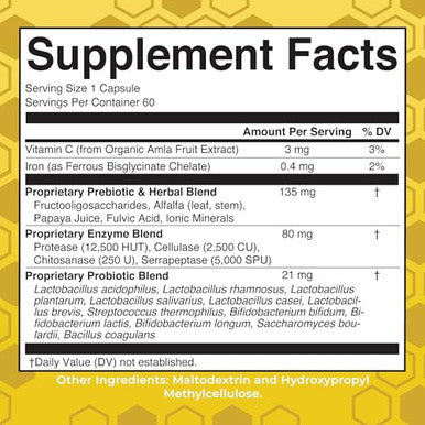Maryruth'S Maryruth Organics Gut Flora Health Enzymes Up To 2 Month Supply Prebiotic Probiotic Digestive Enzymes Blend For Healthy Gut Biome & Digestive Support Gastrointestinal Health 60 Capsules