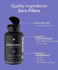 Sports Research Elderberry Immune Support with Zinc Vitamin C D3 5000IU Highest Extract 641 Equivalent 32000mg of Organic Elderberries NonGMO Verified Gluten 60 Veggie Capsules