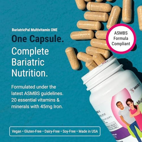 Bariatricpal Multivitamin One 1 Per Day Bariatric Multivitamin Capsule Iron Easy To Swallow Capsule Vitamin For Bariatric Surgery Patients 90 Count (3 Month Supply)