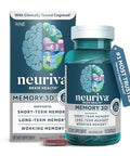 NEURIVA Memory 3D Brain Supplement Decaffeinated Nootropic Capsules for Memory Focus and Cognitive Function Short Term Long Term and Working Memory Support 50ct