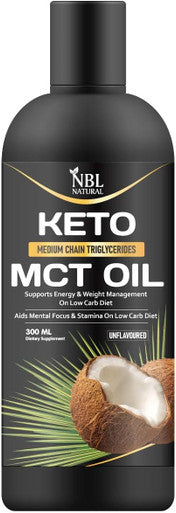 Nbl Natural NBL NATURAL Organic MCT Oil from Coconut (300ml) - Keto Fuel for Brain & Body - Unflavored Vegetarian Gluten & Dairy - Premium Coconut Oil for Mental Energy Support Dietary Supplement