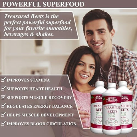 Buried Treasuretreasured Beets 16Oz 48 Servings Nitric Oxide Supporting Superfood Supplement